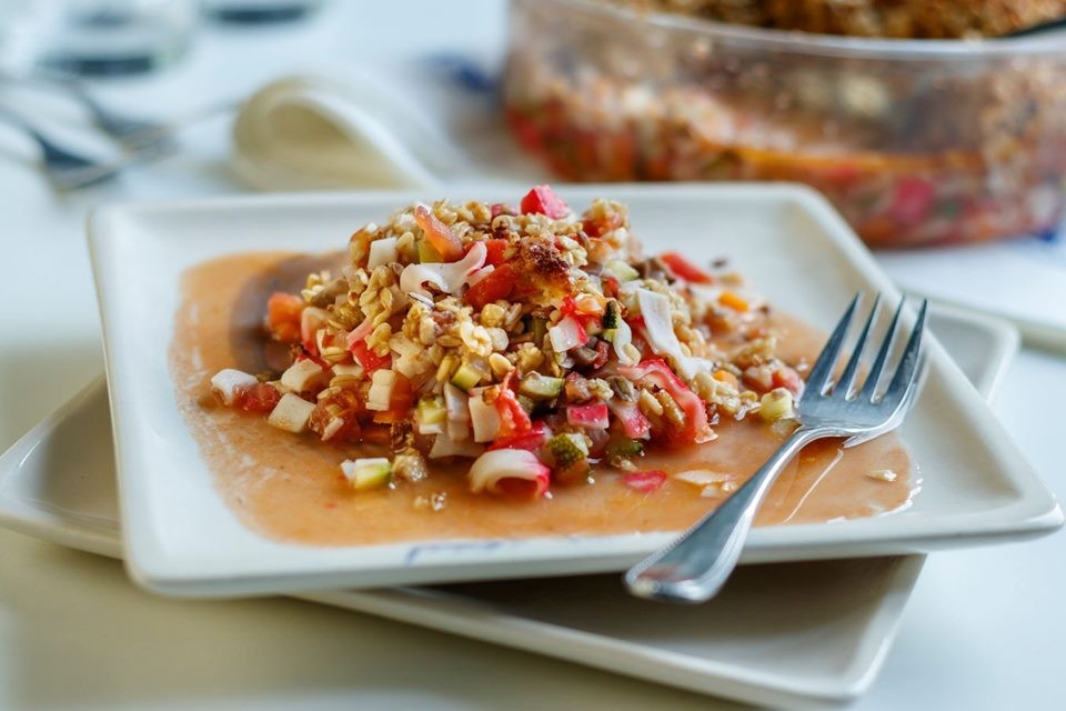 foto de Crumble de vegetales y Kani Kama Santa Elena clásico